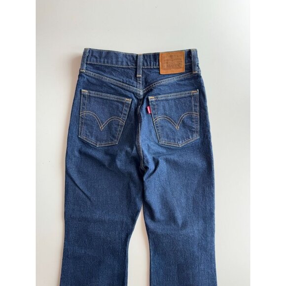 LEVI'S Ribcage Boot High Key Dark Wash Cotton High Rise Bootcut Jeans, Size 24 - Picture 8 of 15